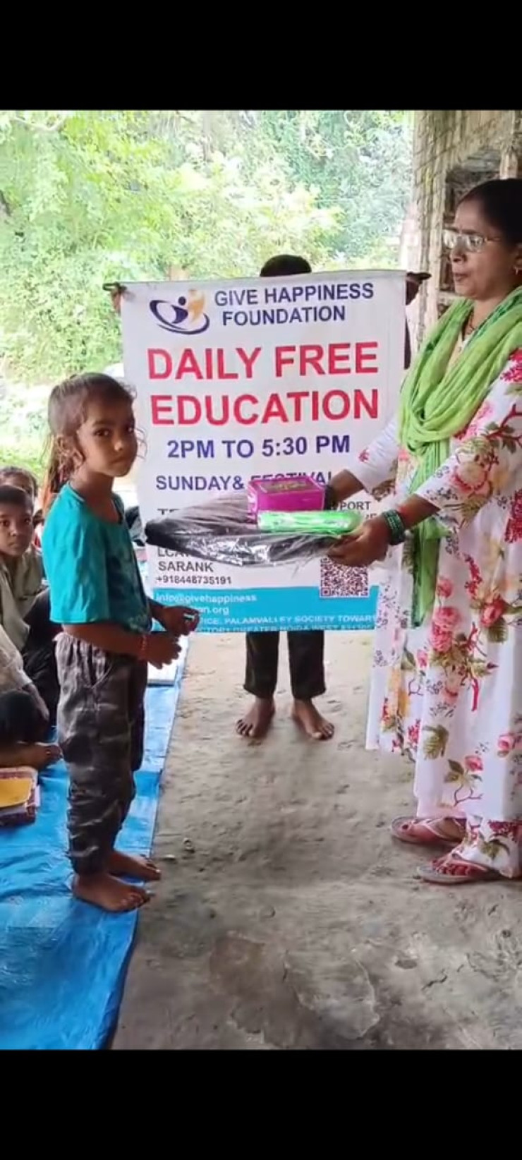 School Bag. Lunch Box and Geometry Box Distribution on 22nd August study center Sarank Ballia